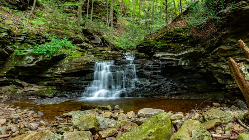 The Hidden Waterfalls Of Miners Run In The Loyalsock State Forest 