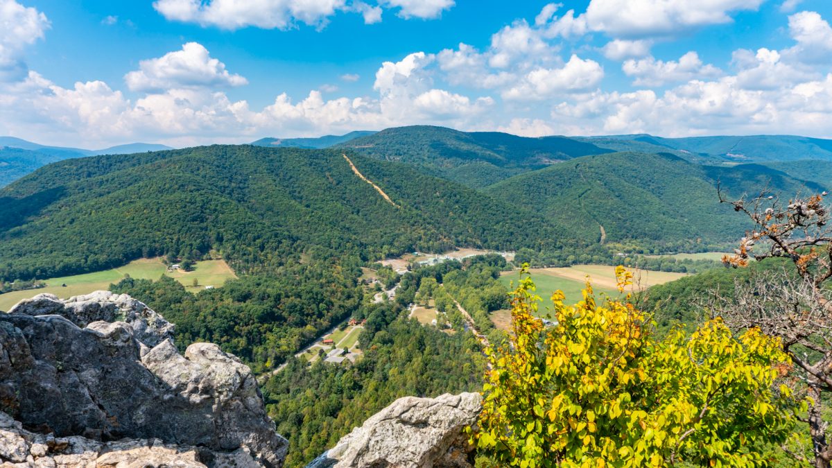 Climbing up to the top of Seneca Rocks - Hand in Hand Adventures