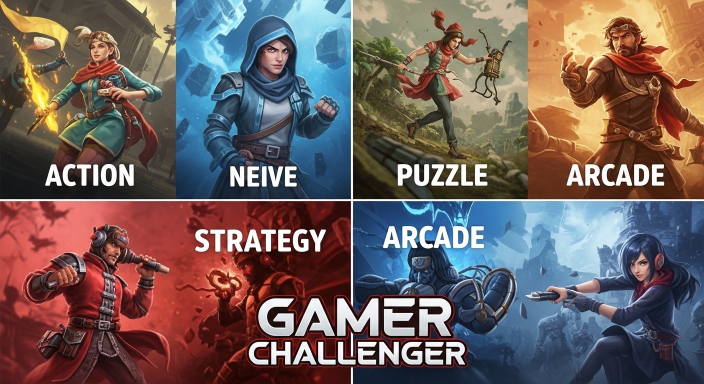 Gamer Challenger: Play Action, Puzzle, Strategy, and Arcade Games